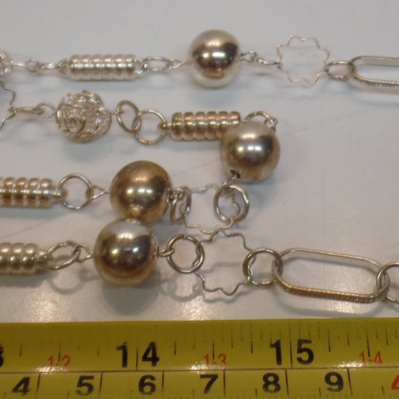 LBVRY Silvertone Multi-strand Necklace 28" - Picture 7 of 9